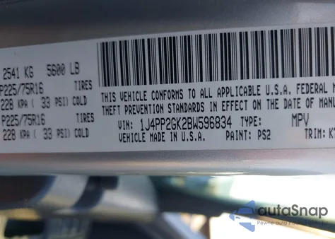 2011 Jeep Liberty Sport z USA, uszkodzony, nr VIN 1J4PP2GK2BW596834